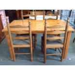 Pine Table and Four Chairs