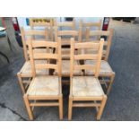 Set of 8x Rush Seated Chairs