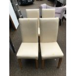 4x Cream Modern Upholstered Dining Chairs