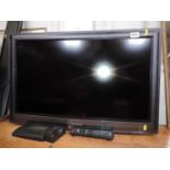 Panasonic Flat Screen Television with Remote Control and Wall Bracket - Seen Working