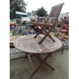 Wooden Garden Table and Single Chair