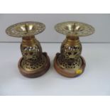 Pierced Brass Candle Holders