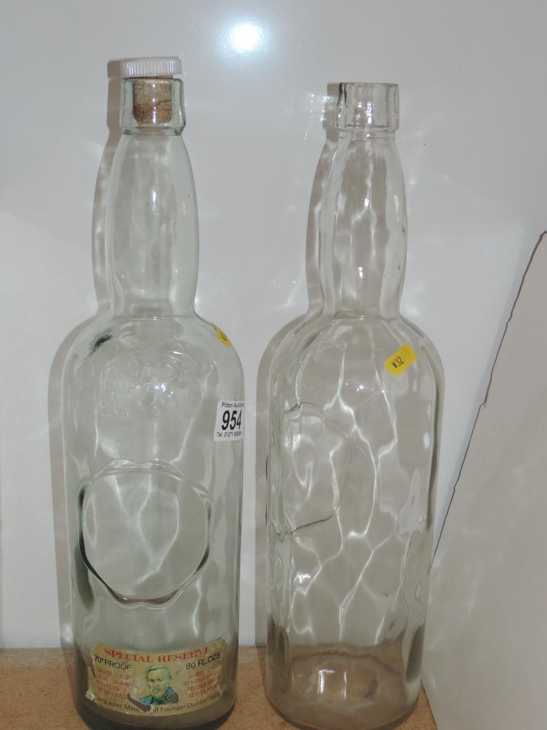 2x Large Whiskey Bottles