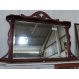 Oak Framed Over Mantle Bevel Edge Mirror