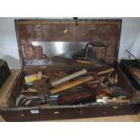 Vintage Carpenters Work Box and Contents - Tools
