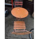 Metal Garden Table and Two Chairs