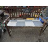 Garden Bench with Tiled Seat - Original slats still present