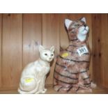2x Ceramic Cat Ornaments