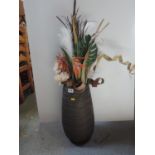Modern Vase and Contents - Artificial Flowers