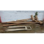 Croquet Mallets and Hoop