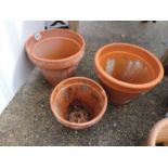 3x Terracotta Plant Pots