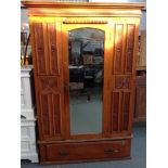 Wardrobe with Mirrored Door and Drawer under