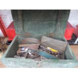 Wooden Tool Box and Contents