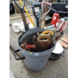 Dustbin and Contents - Garden Tools