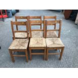 Set of 6x Rush Seated Chairs