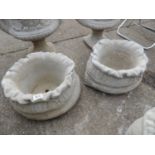 Pair of Large Sack Concrete Garden Planters