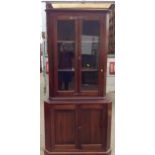 Mahogany Glazed Corner Cupboard