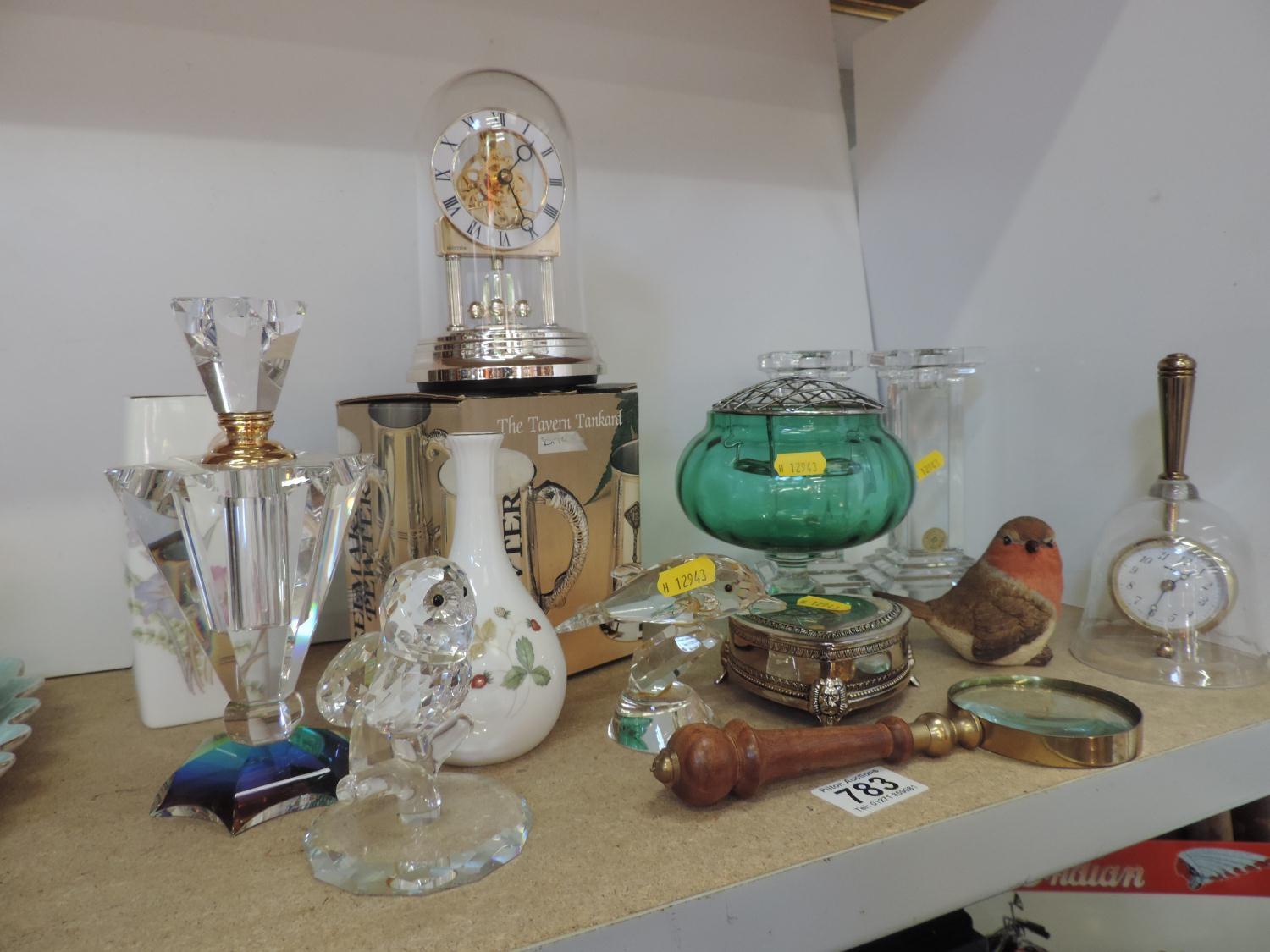 Various Collectables - Glass Clock etc