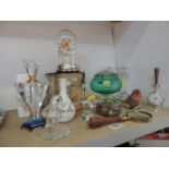 Various Collectables - Glass Clock etc