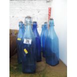 Blue Glass Bottles with Stoppers