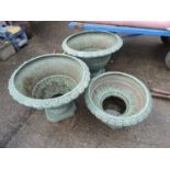 3x Plastic Garden Planters