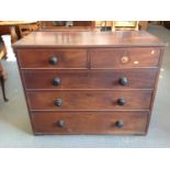 Victorian Mahogany Two over Three Chest of Drawers