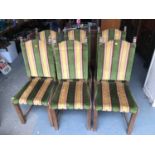 6x Upholstered Oak Dining Chairs