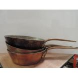 3x Copper Pans