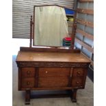 Oak Mirrored Dressing Chest