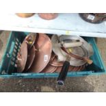 Quantity of Skillets and Copper Pan Lids - NB: Crate Not Included