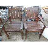 Pair of Wooden Garden Chairs