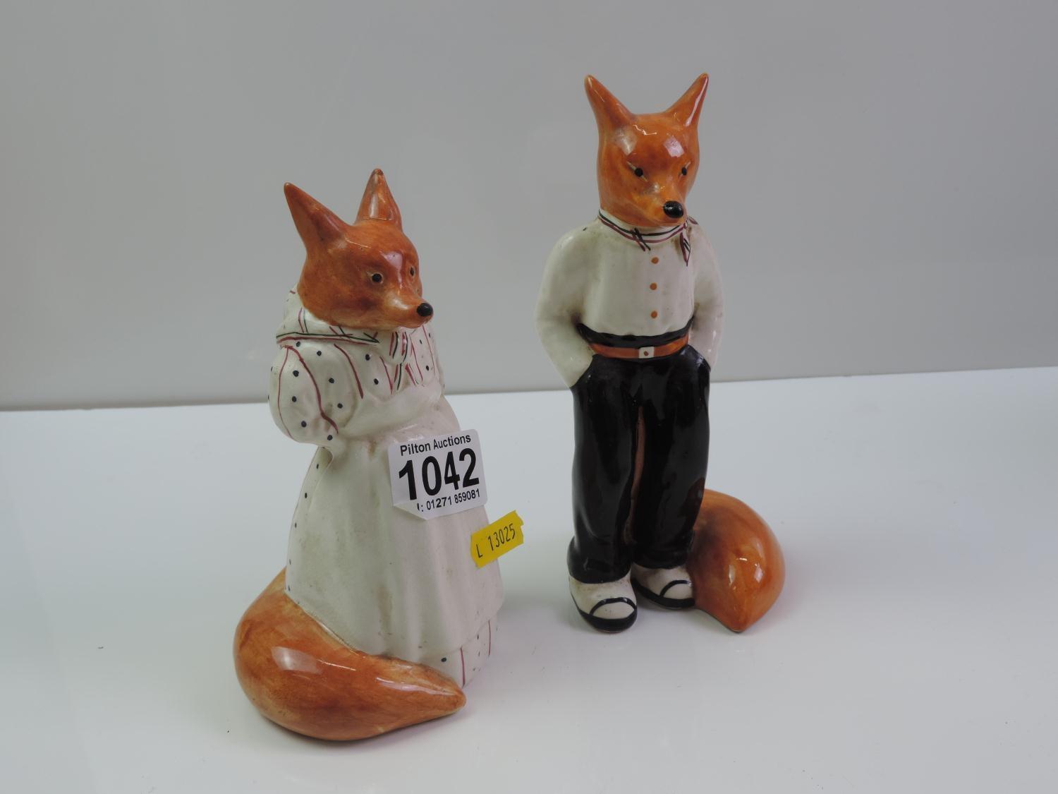 2x Porcelain Fox Ornaments