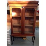 Victorian Mahogany Glazed Bookcase on Stand