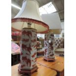 Pair of Glazed Table Lamps - Fish