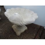 Concrete Garden Bird Bath - Shell Design