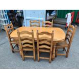 Modern Dining Table and 6x Ladder Back Chairs