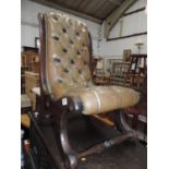 Leather Buttoned Single Chair