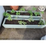 2x Wooden Garden Planters and Contents