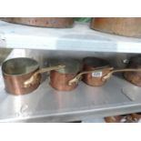 3x Copper Pans