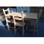 Lightwood Table and 4x Matching Chairs