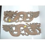 Carved Treen Wall Hangings - Dragons