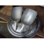 Stainless Steel Serving Trays and Scoops