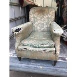 Edwardian Armchair on Caster Feet