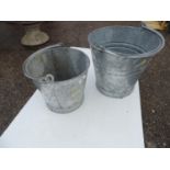 2x Galvanised Buckets