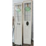 Pair of Doors with Leaded Coloured Glass Panels