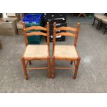 Pair of Rush Seated Chairs