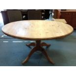 Pine Pedestal Oval Dining Table