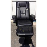 Swivel Reclining Armchair with Footstool