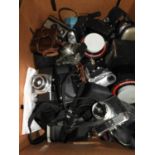Box of Cameras, Lenses and Projector