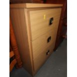 Modern Three Drawer Bedside Cabinet